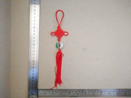 Feng Shui - Chinese Lucky Knot - White Jade Charm Wall Car Hanging