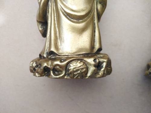 Chinese Feng Shui Three Wise Men, Fu Lu Shou Figurines Gold Resin Statues for Prosperity and Luck