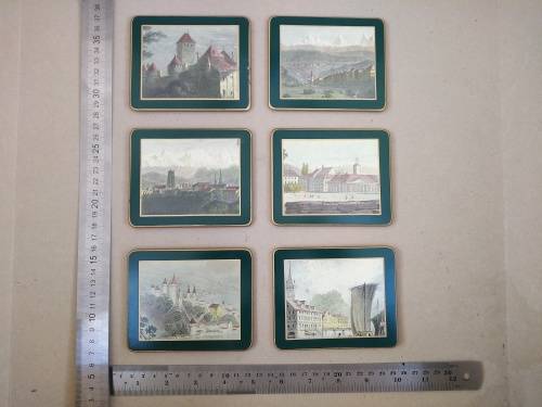 Vintage!  - Lady Clare Coasters, Pallas Tapestry, Set Of 6, Made In England