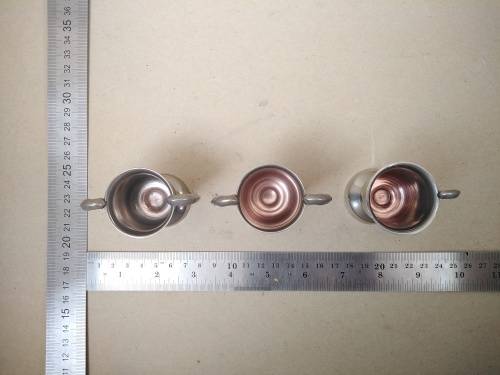 Vintage! - Set Of 3 - Silver Alloy? - Miniature Trophy Cups