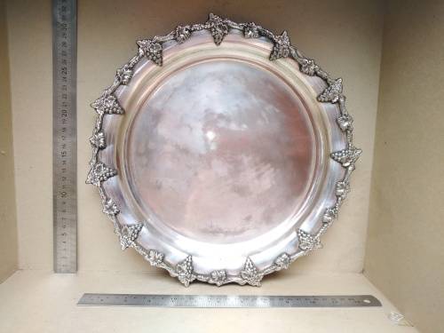 Vintage! - Italian Seranco - Silver Plate - Ornate Nouveau Round - Serving Tray