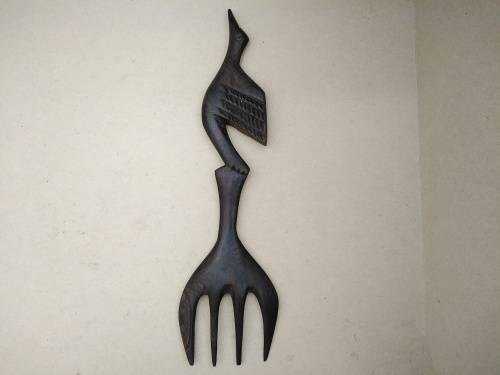 Vintage! - Ebony - Set Of Wooden Salad Servers - Bird Handles
