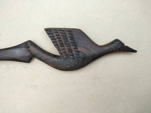 Vintage! - Ebony - Set Of Wooden Salad Servers - Bird Handles