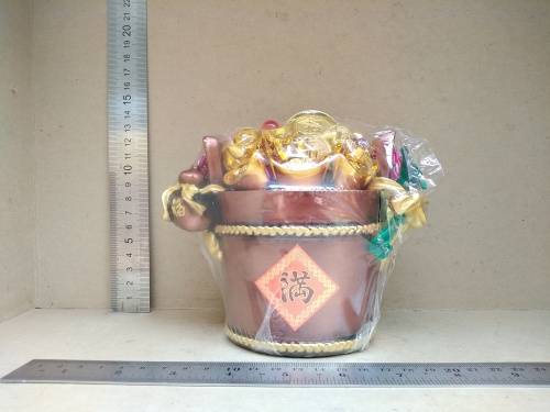 Feng Shui - Wealth Pot - Bucket With Ingots And Gold Coins