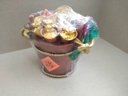 Feng Shui - Wealth Pot - Bucket With Ingots And Gold Coins