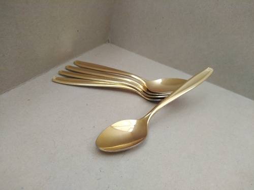 Vintage! Gold Plated - Japan - Set of 5 Teaspoons