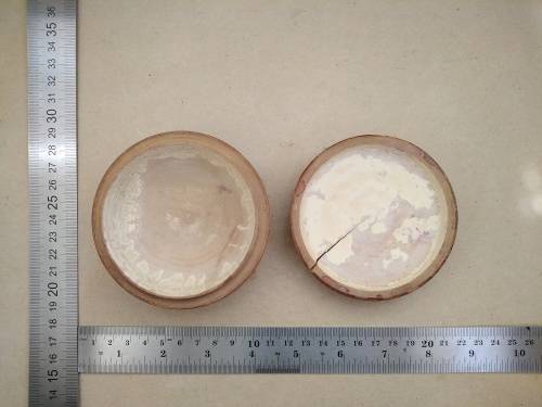 Vintage! Hand Carved - Round Floral - Trinket Box With Lid