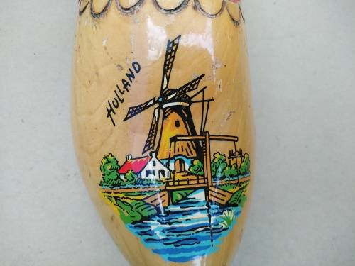 Vintage! Large Dutch Windmill Wooden Clog - Holland