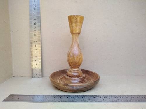 Vintage! Turned Wooden Candle Stick Holder