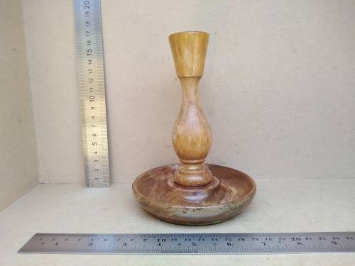 Vintage! Turned Wooden Candle Stick Holder