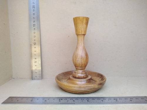 Vintage! Turned Wooden Candle Stick Holder