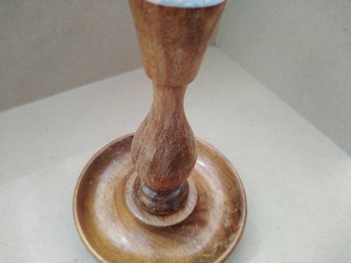 Vintage! Turned Wooden Candle Stick Holder
