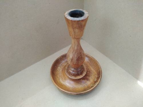 Vintage! Turned Wooden Candle Stick Holder