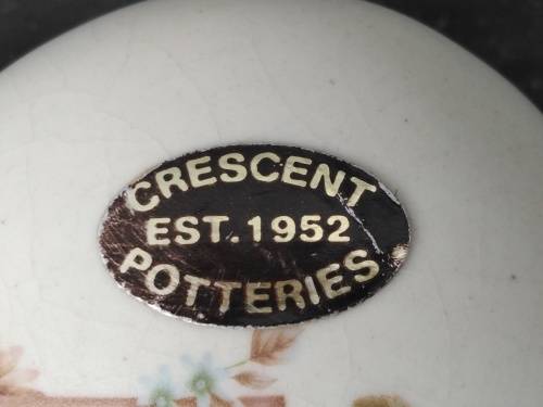 Vintage! Crescent Potteries - Mid Century - Floral - Large Heart Shaped - Trinket Box