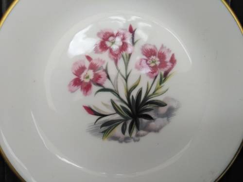 Vintage! England - Royal Worcester -  Bone China - Small Pin Dish With Flowers (In original Box)