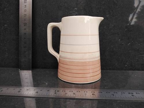 Vintage! England - Grays Pottery - Art Deco - Ivory and Peach Stripe - Cream Jug