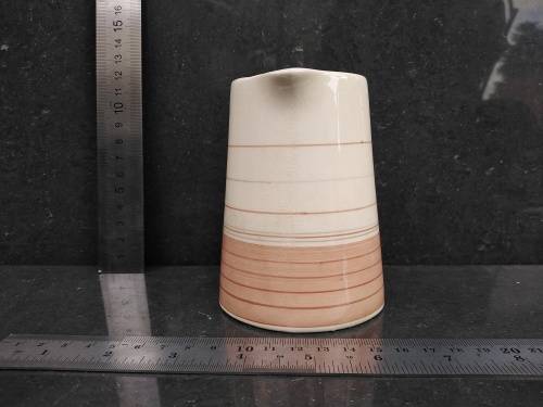 Vintage! England - Grays Pottery - Art Deco - Ivory and Peach Stripe - Cream Jug