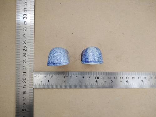 Vintage! Delft?  - Pair Of Porcelain Basket Weaved Chairs - Sailboat Scenes