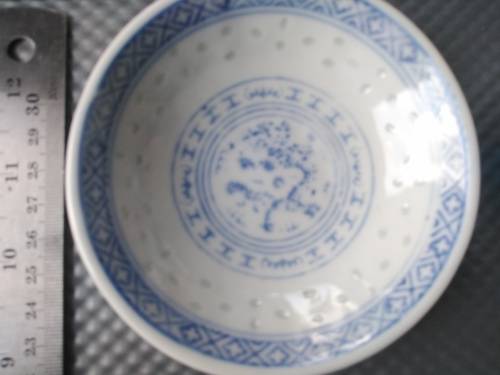 Vintage! Chinese - Dragon / Chrysanthemum - JingDeZhen - Translucent Rice Eye - Set Of 4 Rice Bowls