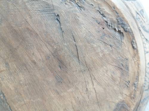 African - Hand Made - Medium - Hand Carved - Wooden Bowl - Elephant Design
