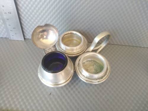 Vintage! Small Silver Plated Egg Shaped Cruet Set.