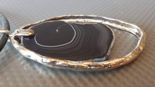 Black Agate Large Pair of Bold and Beautiful Black Cord Necklaces