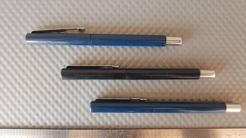 Parker - Vector - Blue & Black W/ Chrome - Set of 3 - Ball Point Pens - Made in U.K.