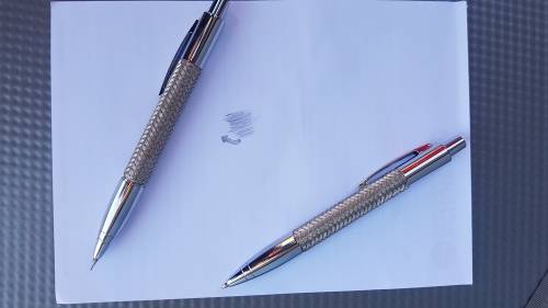 Vintage! Wire Braided Metal Pen And Pencil Set