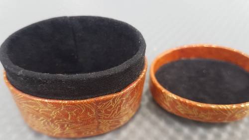 Vintage! Oval Shape Leather Embossed Trinket Box