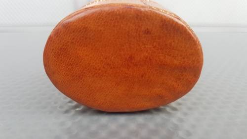 Vintage! Oval Shape Leather Embossed Trinket Box