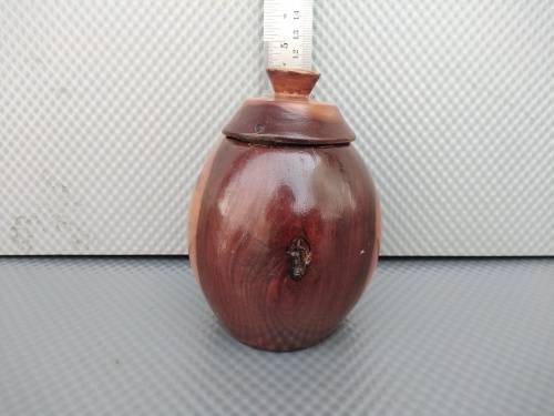 Vintage!  Turned Wood Spice/Snuff Jar With Lid.