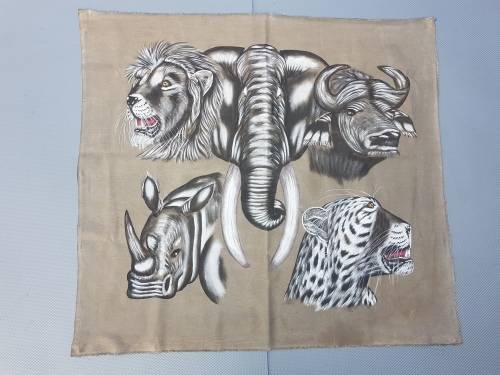 Painted "Big 5" On Canvas.