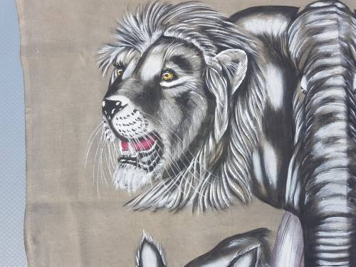 Painted "Big 5" On Canvas.