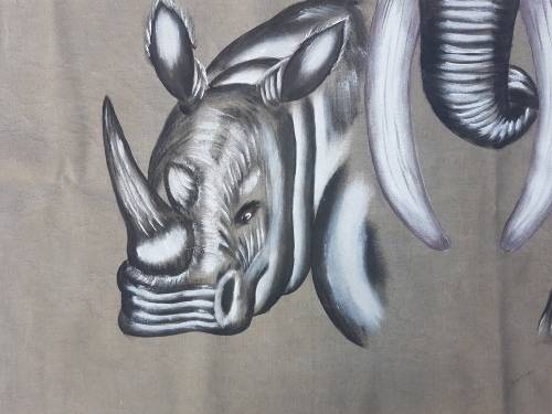 Painted "Big 5" On Canvas.