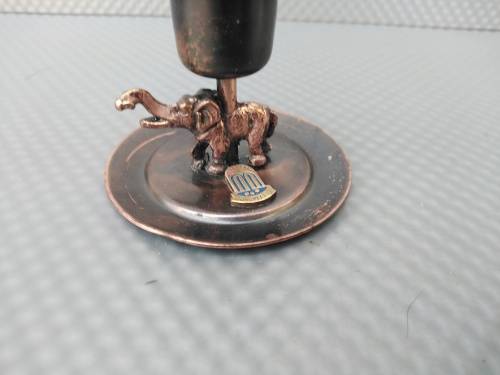 Vintage! Brass Finish Souvenir Elephant Candle Holders.