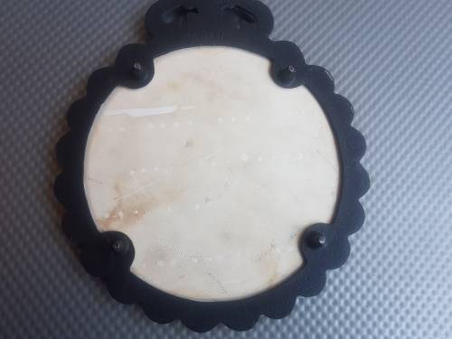Vintage! Currier & Ives Cast Iron And Ceramic Trivets.