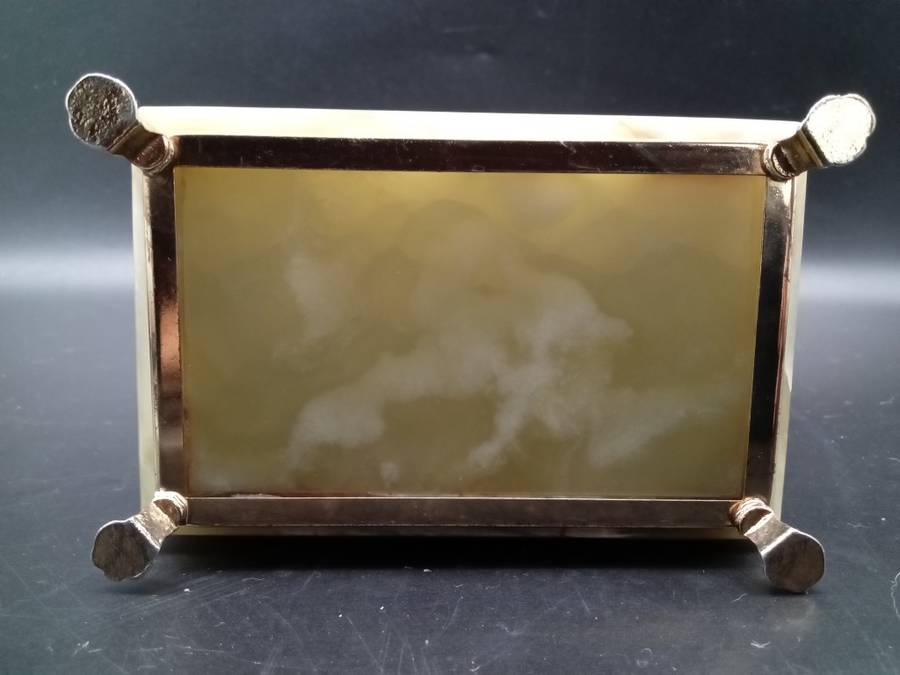 Vintage! Alabaster Marble Trinket Box With Lid.