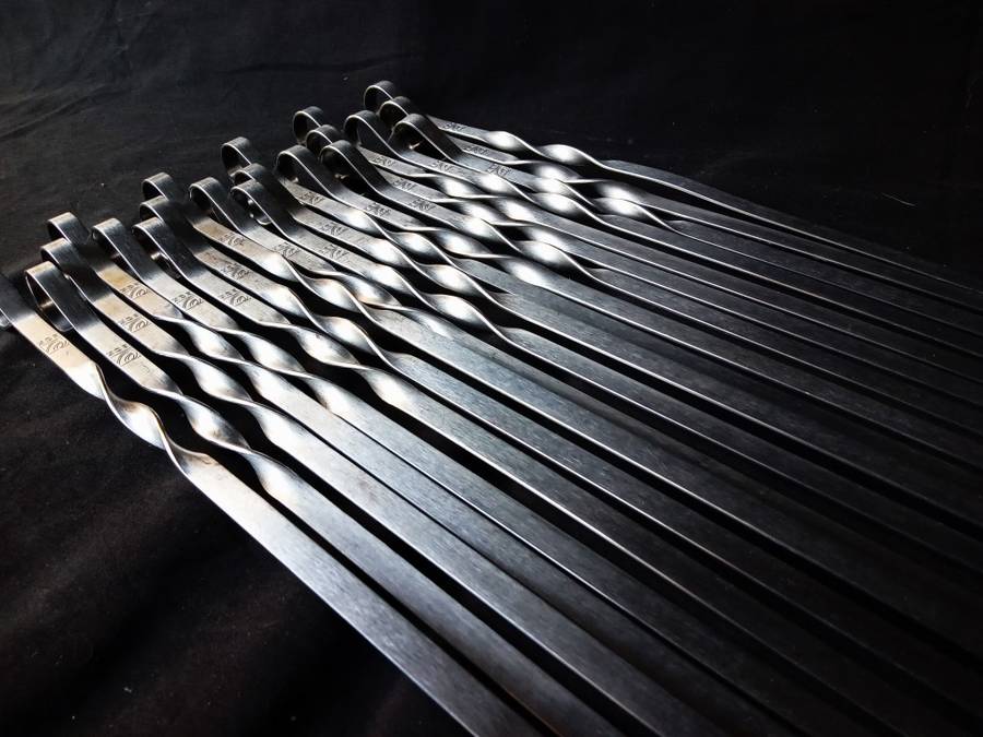 ECK Stainless Steel 50cm Kebab Skewers  for Braai & Grill (Pack of 20)