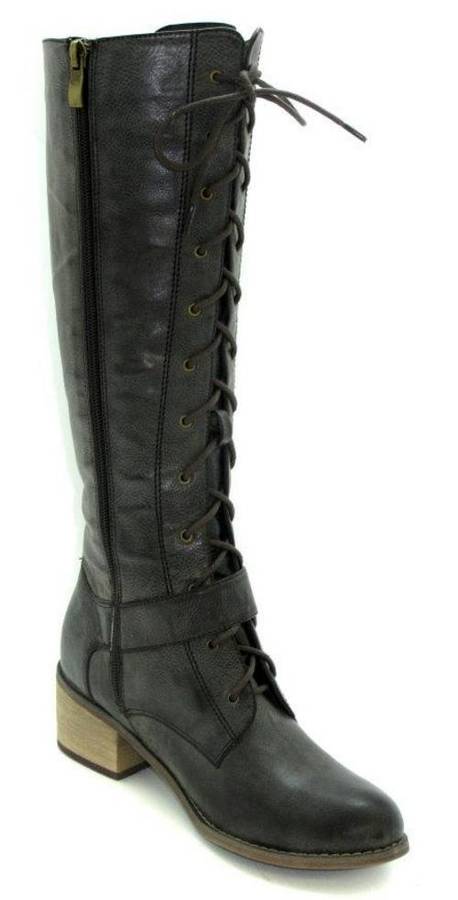 PLUM Delicious Rider Boots - Black & Taupe
