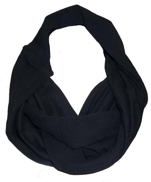 Black Cotton Stretch Snood
