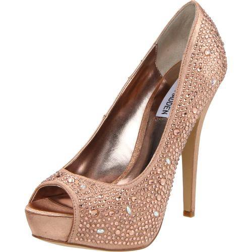 Steve Madden Rose Gold Peep Toe Pumps