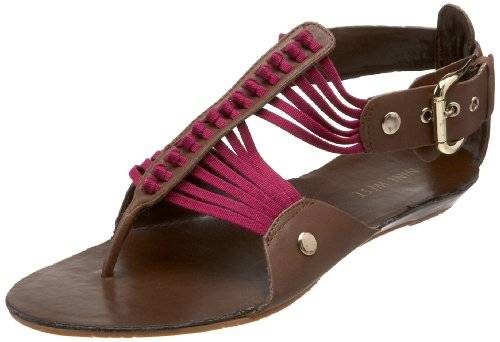 Nine West Genuine Leather T-Strap Sandals - Size 3.5