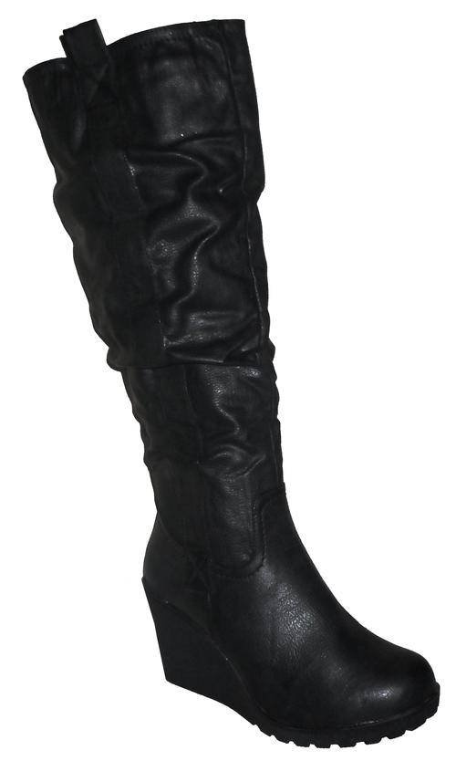 Slouch Wedge Boots