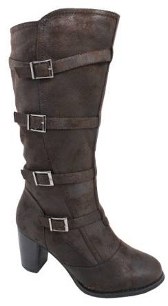 Tall Boots - Brown Suede-look