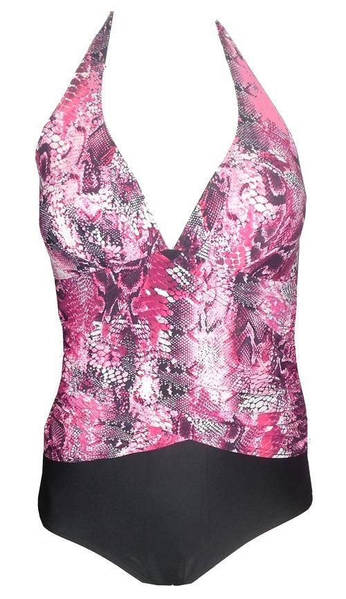 Fantasizer Body Sculpting Swimwear : One-Piece Halterneck Swimsuit (Size 10 C-D Cup)