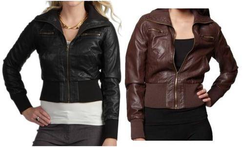 Ambiance PU Bomber Biker Jacket | Available in Black & Brown (Sizes Small to Large)