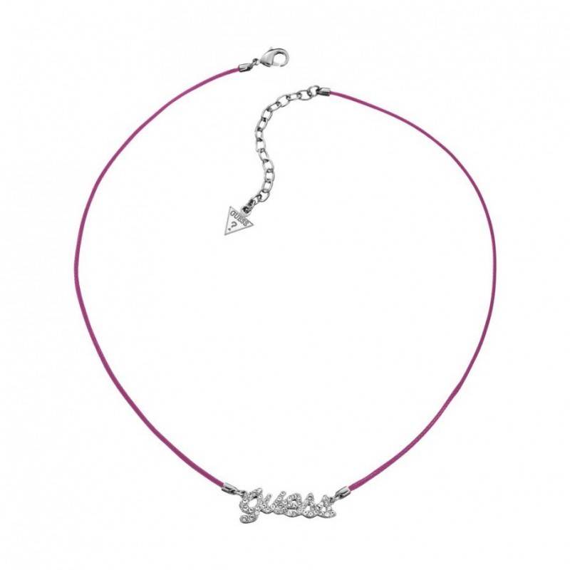 Guess Jewellery: Pave Script Logo Cord Necklace