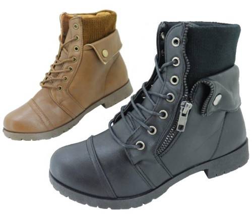 View Bigger Image of "Lace-up Ankle Combat Booties