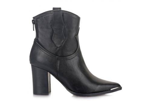 Exé Western Ankle Heel Booties | Available in Black & Tan