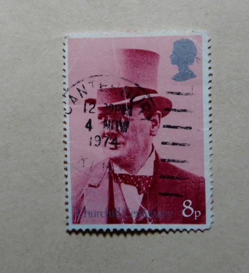 8 P Stamp Sir Winston Churchill Great Britian